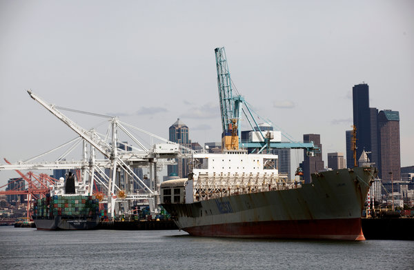 cargo ship in a port