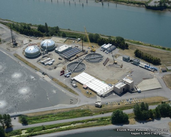 EVERETT WATER POLLUTION CONTROL FACILITY AERIAL IMCO CONSTRUCTION