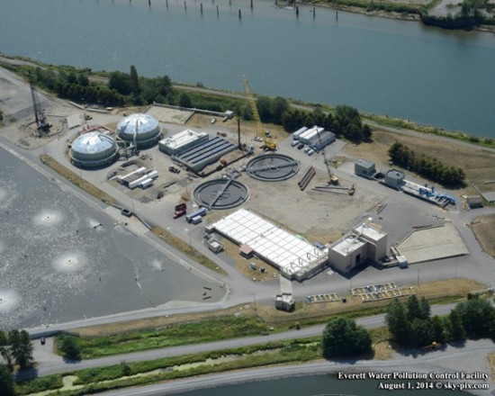 EVERETT WATER POLLUTION CONTROL FACILITY AERIAL IMCO CONSTRUCTION SITE WORK EVERETT WATER POLLUTION CONTROL FACILITY AERIAL IMCO CONSTRUCTION