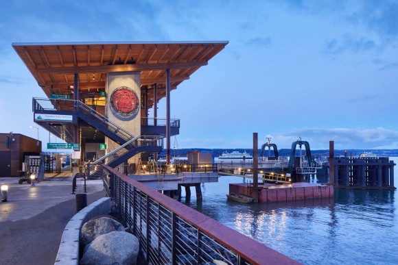 Photo by Benjamin Benschneider - The passenger building is the centerpiece of the new ferry terminal