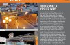 IMCO newsletter with logo, photo of excavator, gray text block, and two bridge construction photos at Yesler Way in Seattle, WA.