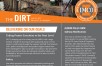 The Dirt newsletter cover with round IMCO logo and orange heading box, Albeni Falls dam gate, construction worker