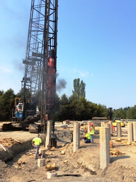 EVERETT WATER POLLUTION CONTROL FACILITY IMCO CONSTRUCTION PPM INSTALL CONCRETE PILE AT TRICKLING FILTER