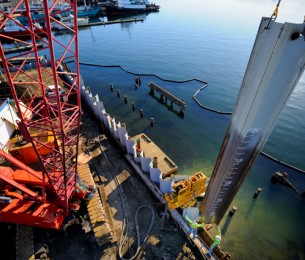 Crane view of Seattle Central Community College's Maritime Academy Infrastructure