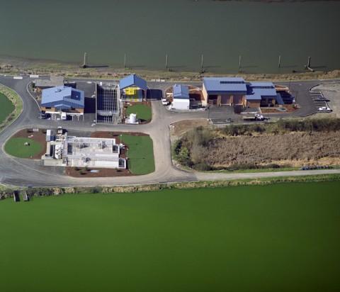 Bird's eye-view of Marysville Wastewater Treatment Plant