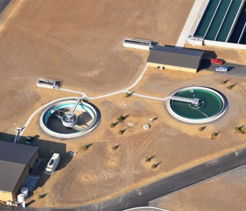Bird's eye-view of Spokane, Washington's Airway Heights Water Reclamation Plant