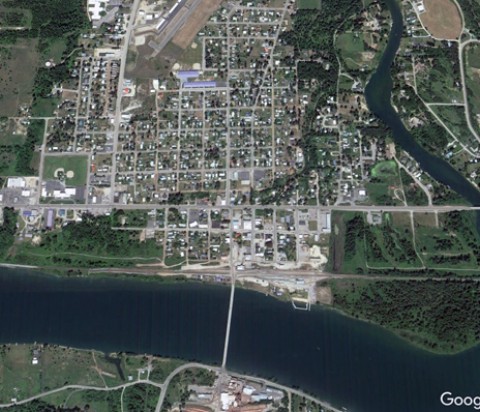 Google earth image of Priest River Idaho, ariel view
