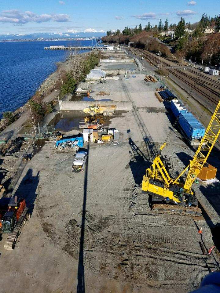 Aerial view of job site.